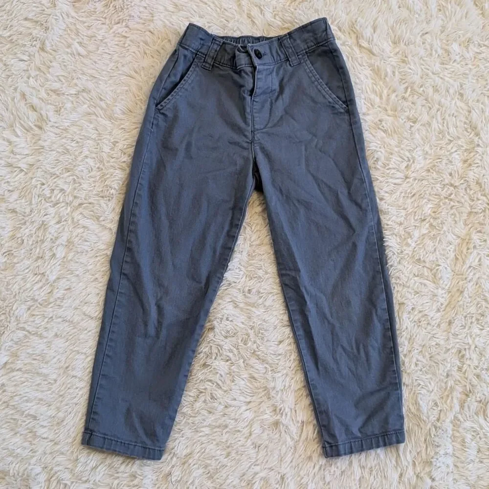 Old Navy Boys Size 3T Blue Gray Stretch Waist Straight Leg Cotton Chino Pants